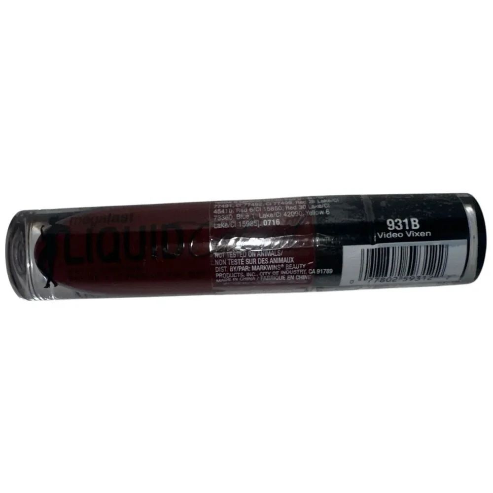 Wet n Wild Video Vixen 931B Liquid Catsuit Matte Lipstick Dark Berry Red NOS